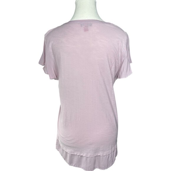 Vince Camuto Women's NWT Lilac Monet Lily Mystic Blooms Flutter Sleeve Top M/C38 - Picture 4 of 14